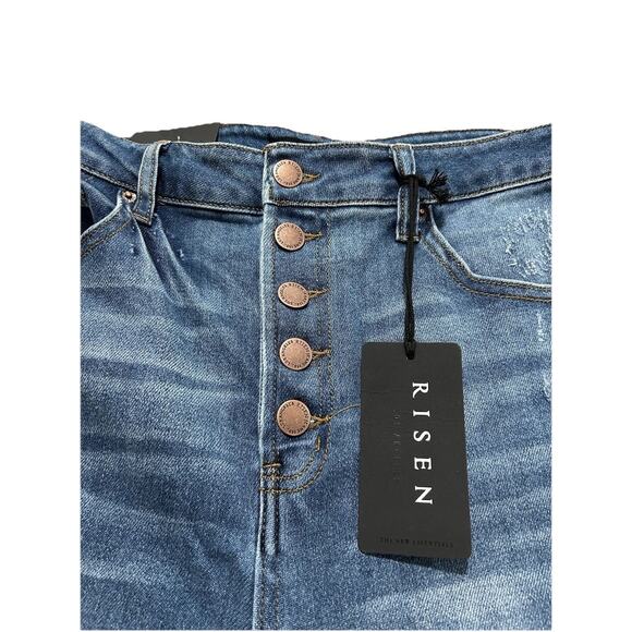 NEW Risen Los Angeles High Waisted Button Fly Flare Jeans Women’s Size 13/31 - Picture 5 of 12